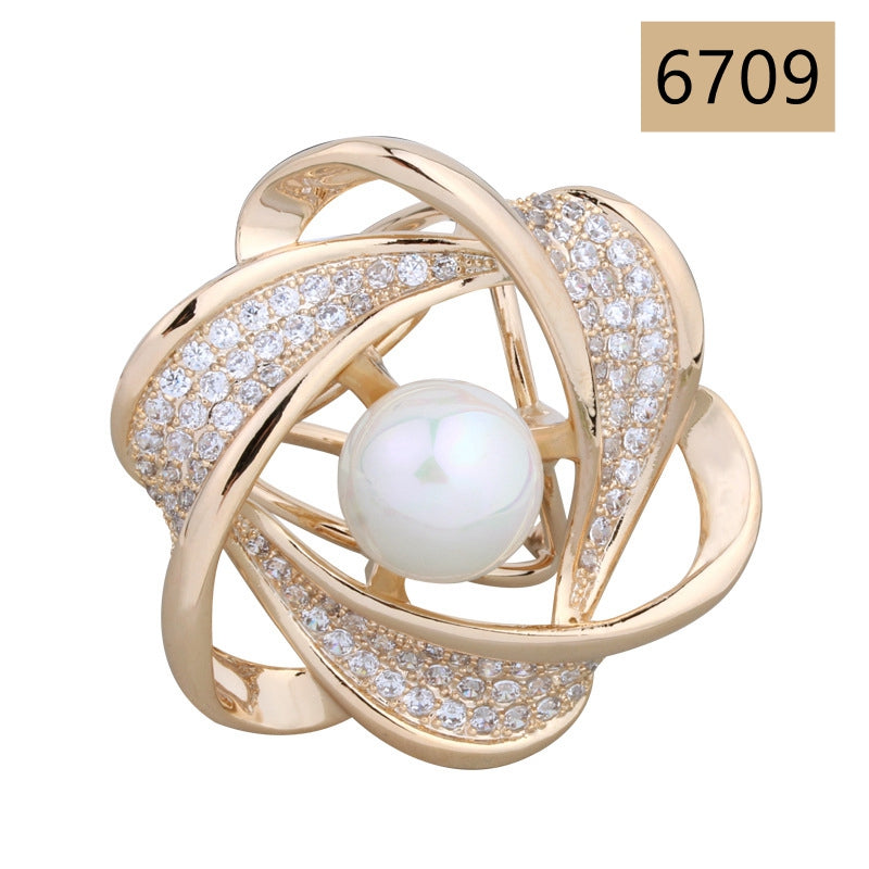 Genuine 18K gold/platinum plated Scarf rings, Pearl