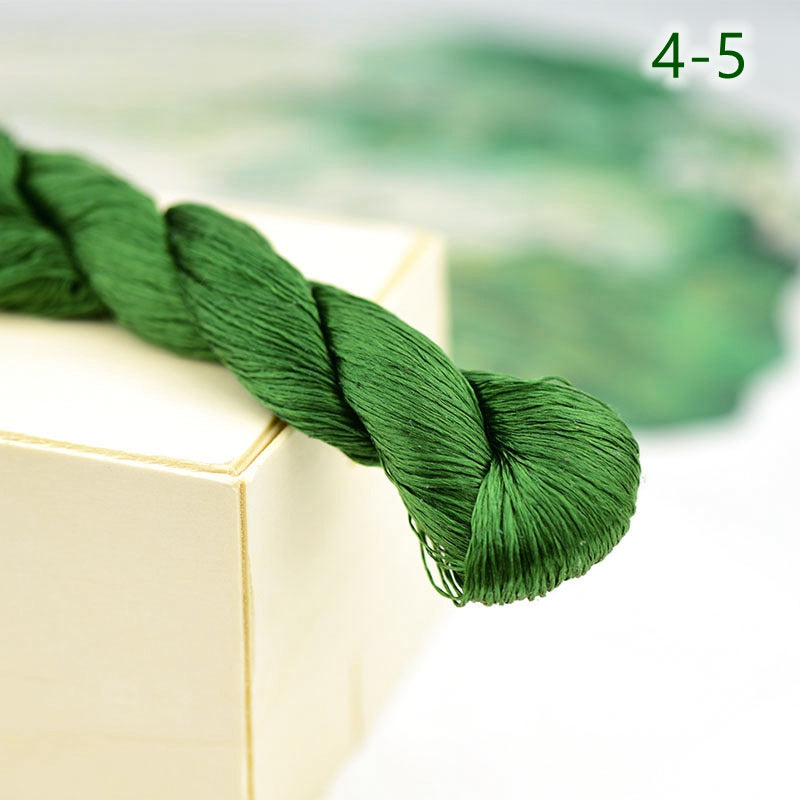 100% Mulberry Silk Embroidery Thread Skeins, 4#green colors