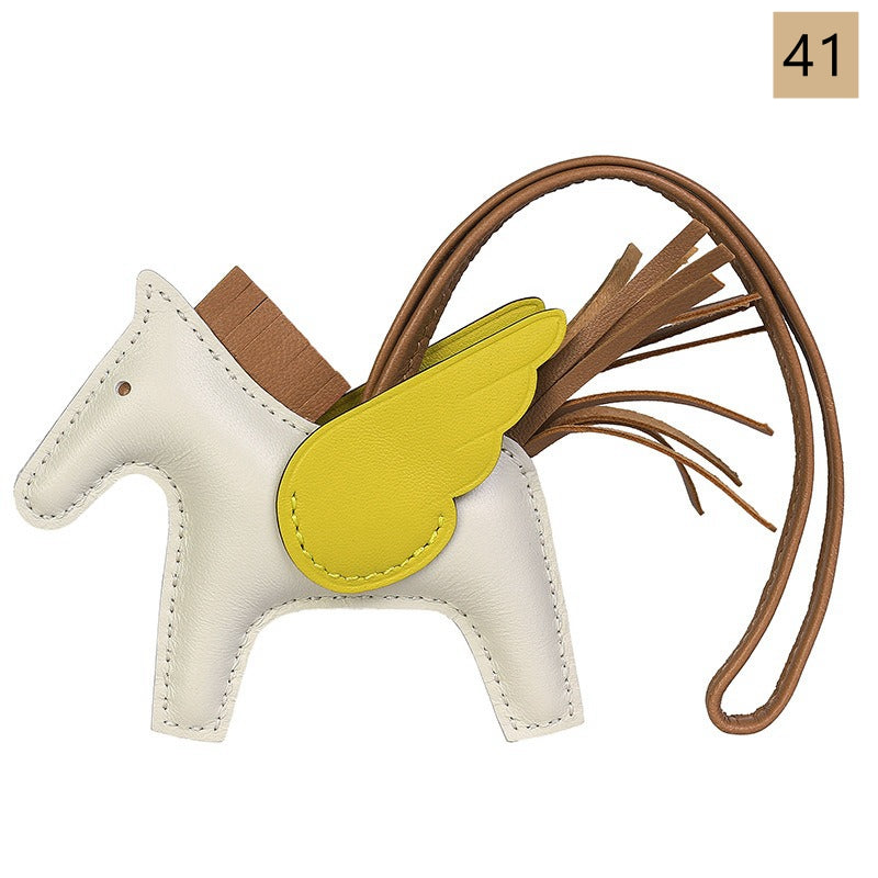 Lambskin Leather Bag Charm, Mini Flying Horse