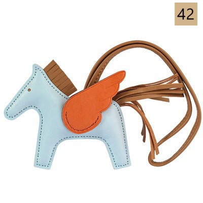 Lambskin Leather Bag Charm, Mini Flying Horse