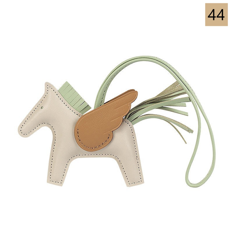 Lambskin Leather Bag Charm, Mini Flying Horse