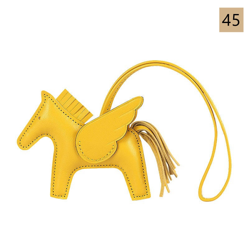 Lambskin Leather Bag Charm, Mini Flying Horse