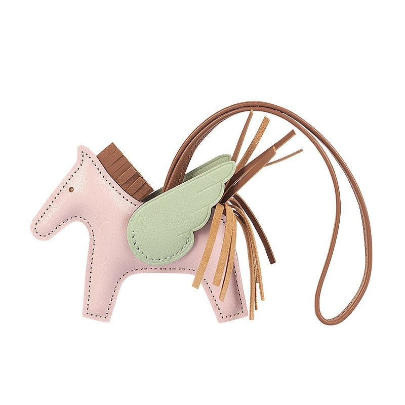 Lambskin Leather Bag Charm, Mini Flying Horse