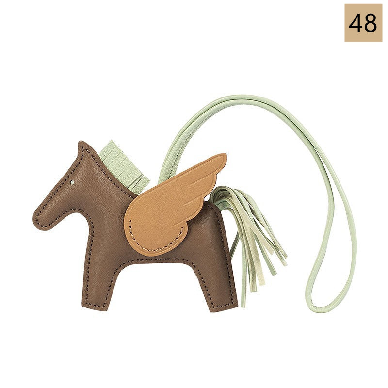 Lambskin Leather Bag Charm, Mini Flying Horse