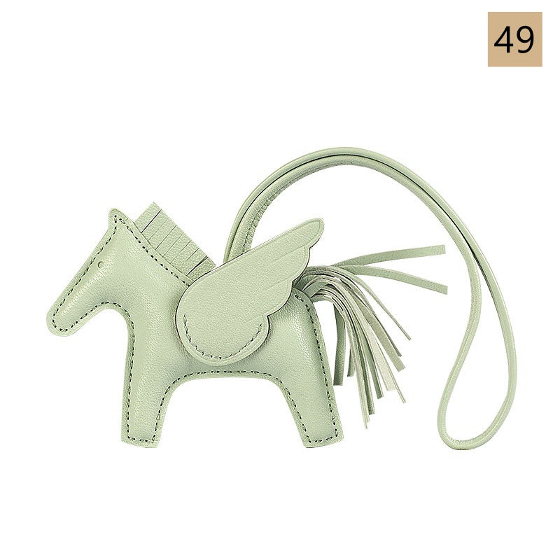 Lambskin Leather Bag Charm, Mini Flying Horse