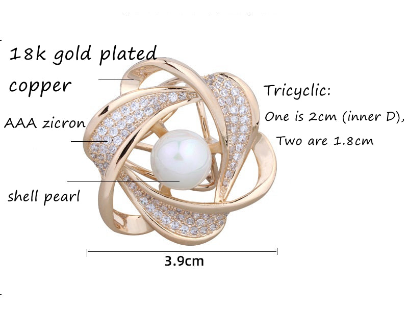 Genuine 18K gold/platinum plated Scarf rings, Pearl