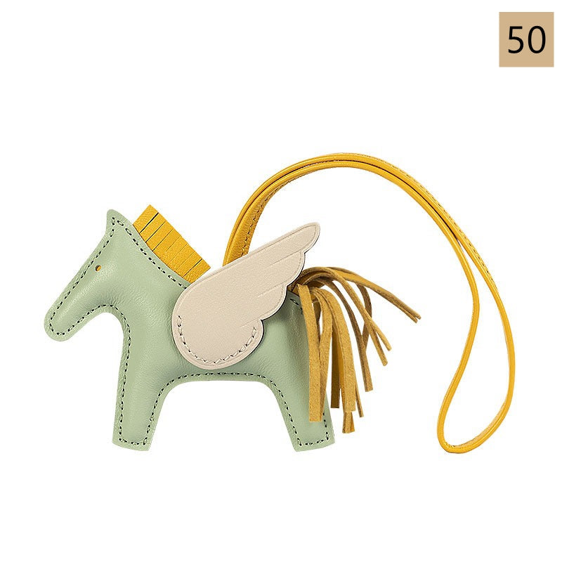 Lambskin Leather Bag Charm, Mini Flying Horse