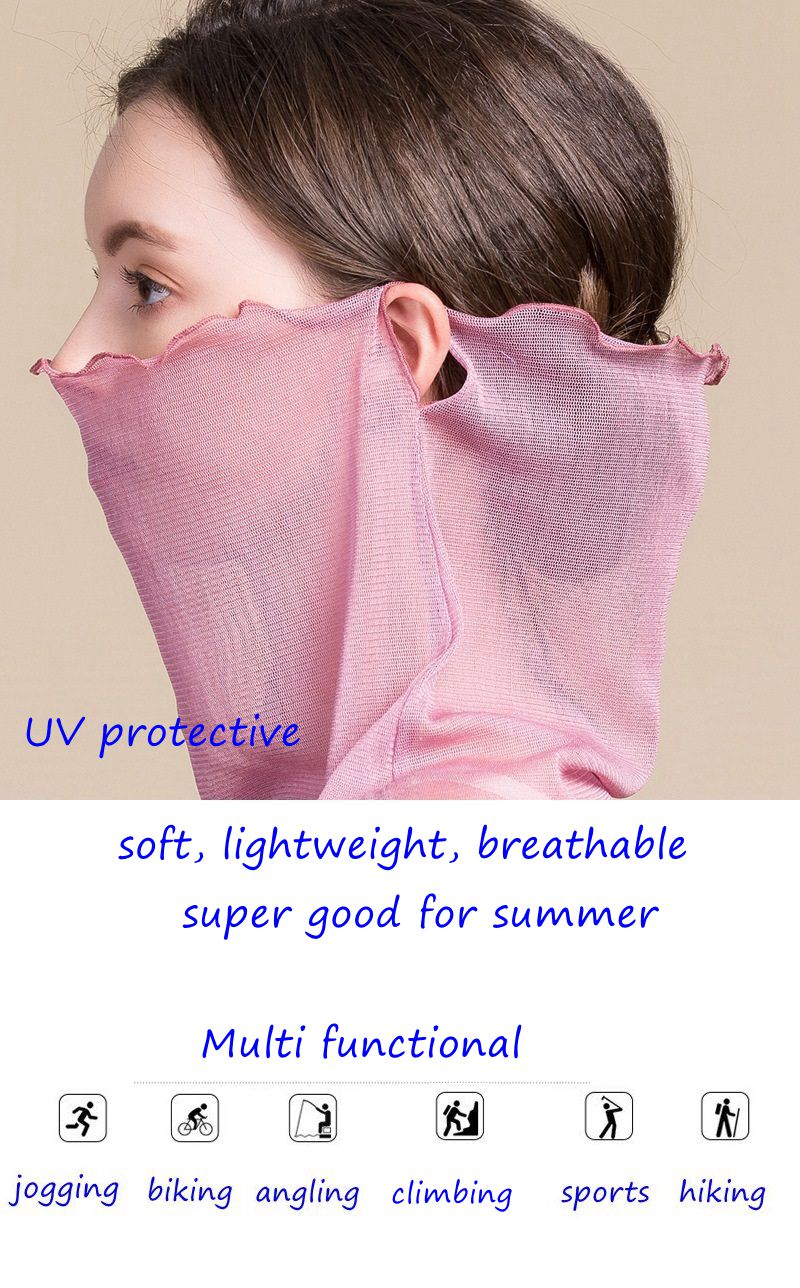 Vollständig schützende Seiden-Gesichtsmaske und Halsmanschette