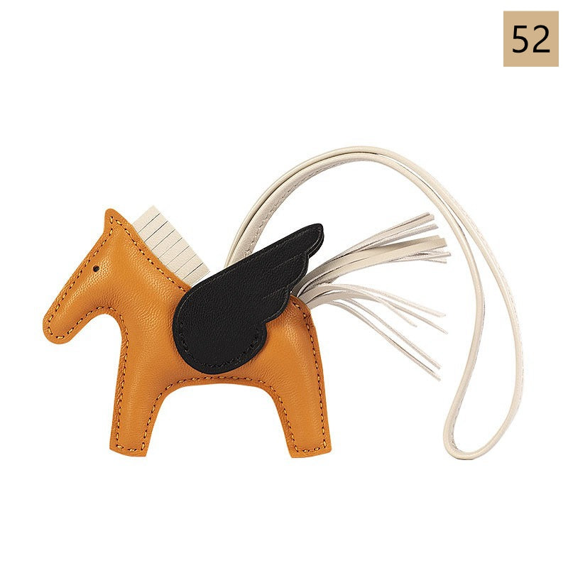 Lambskin Leather Bag Charm, Mini Flying Horse