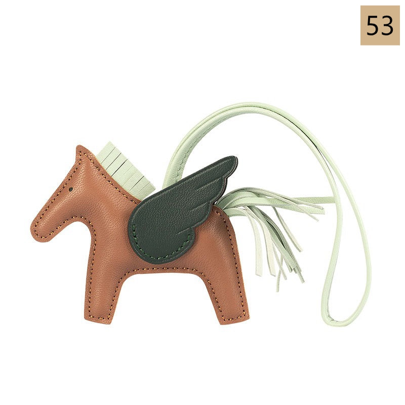 Lambskin Leather Bag Charm, Mini Flying Horse