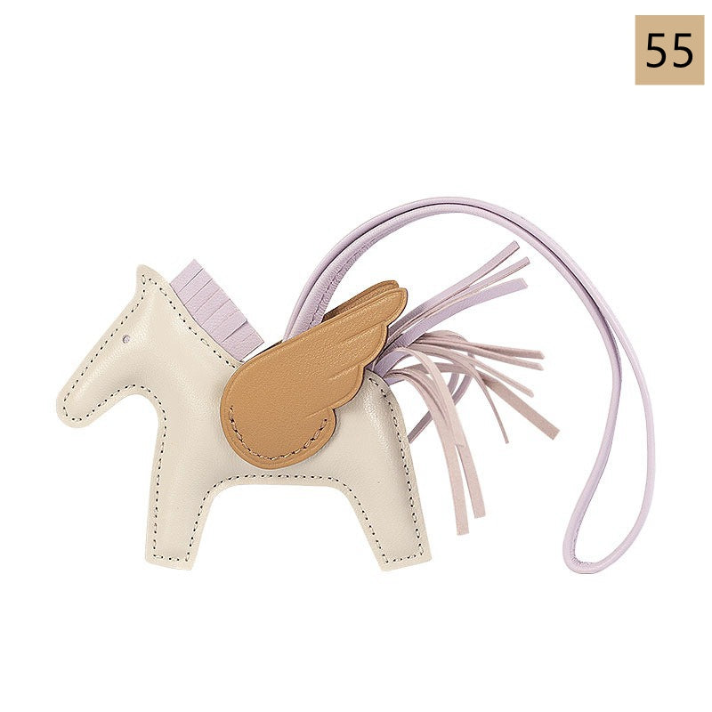 Lambskin Leather Bag Charm, Mini Flying Horse