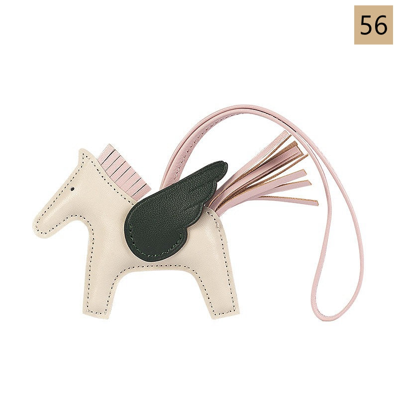 Lambskin Leather Bag Charm, Mini Flying Horse