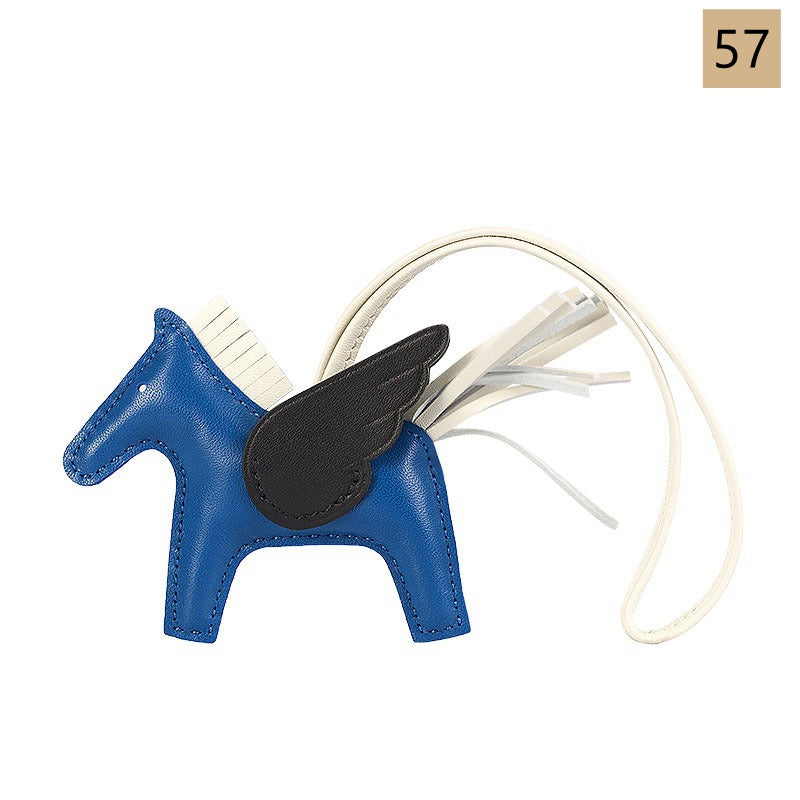 Lambskin Leather Bag Charm, Mini Flying Horse