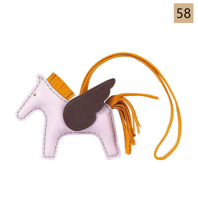 Lambskin Leather Bag Charm, Mini Flying Horse