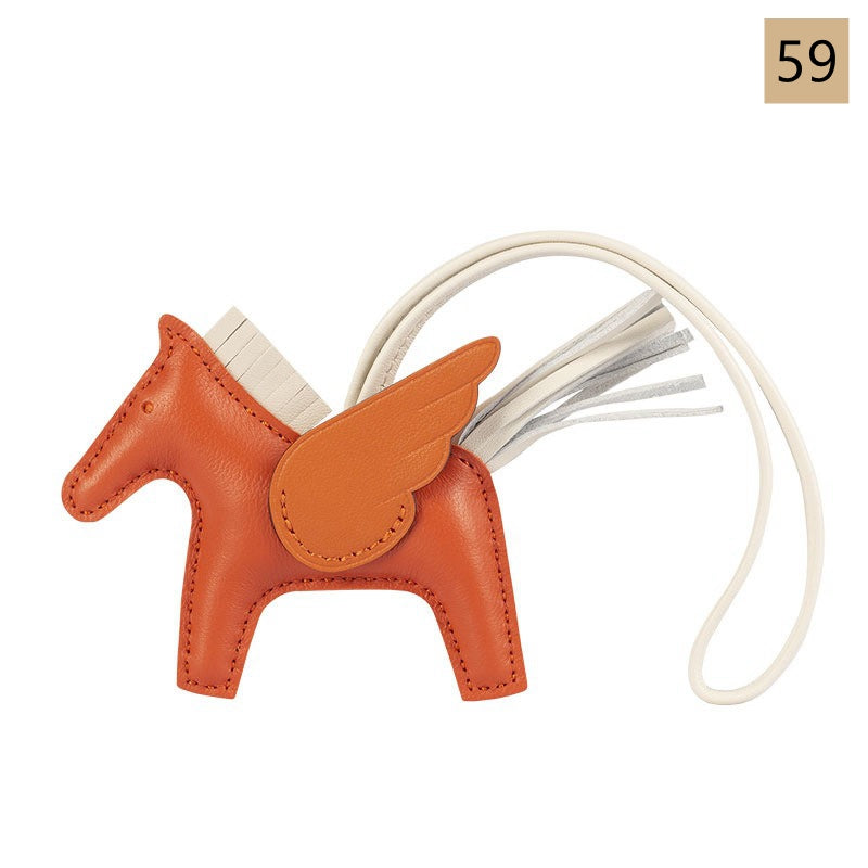 Lambskin Leather Bag Charm, Mini Flying Horse