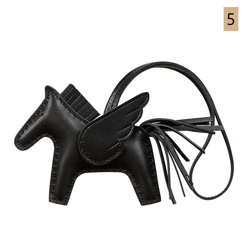 Lambskin Leather Bag Charm, Mini Flying Horse