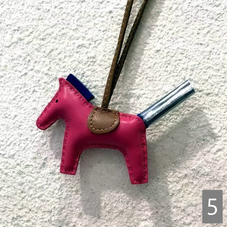 Lambskin Leather Bag Charm, Mini Horse