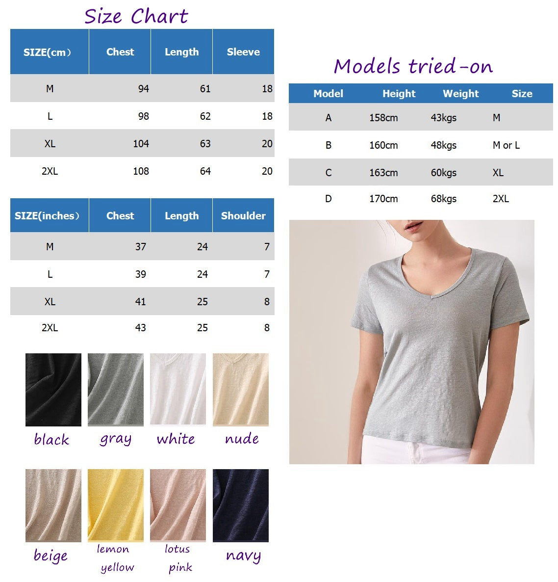 Women Silk Linen T-shirt, V Neck, 8 Colors