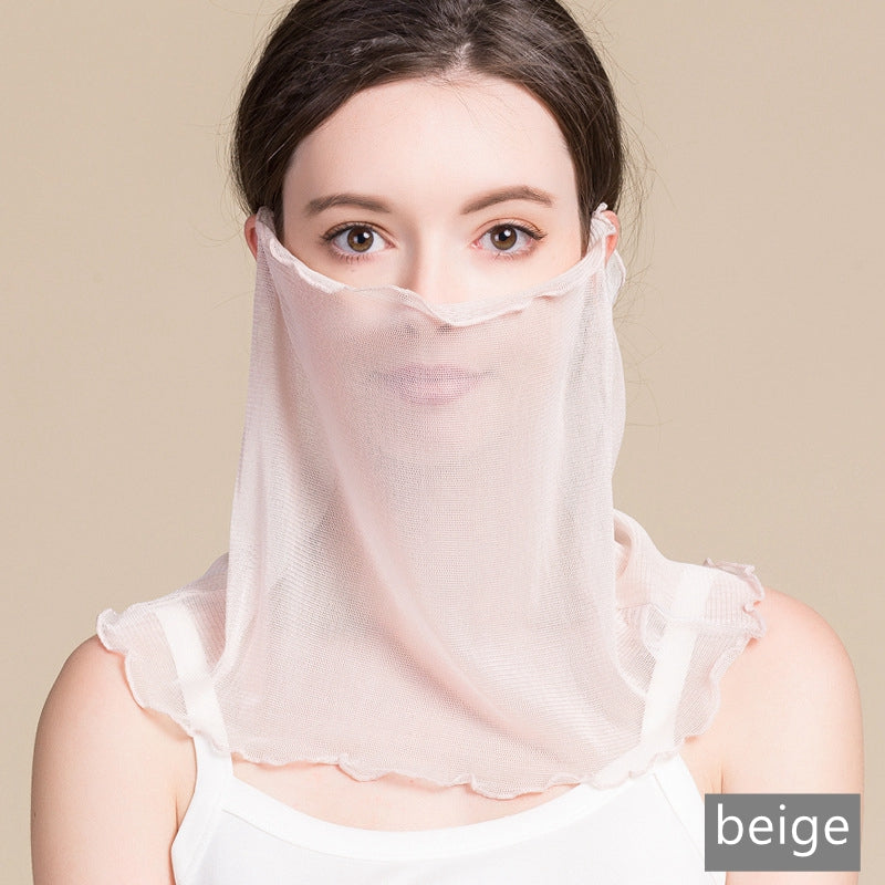 Silk Mask Scarf, Neck Gaiter, UV Protection