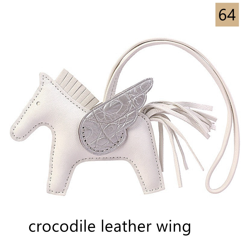 Lambskin Leather Bag Charm, Mini Flying Horse