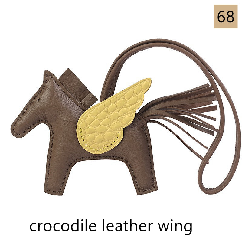 Lambskin Leather Bag Charm, Mini Flying Horse