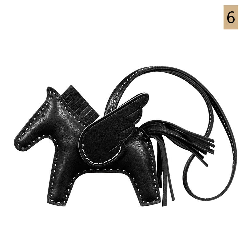 Lambskin Leather Bag Charm, Mini Flying Horse