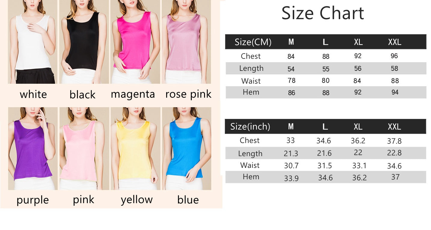 Women Knit Silk Tank Top, 15 Colors