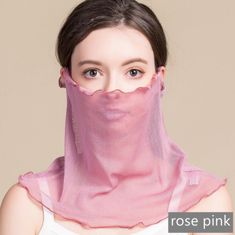 Silk Mask Scarf, Neck Gaiter, UV Protection