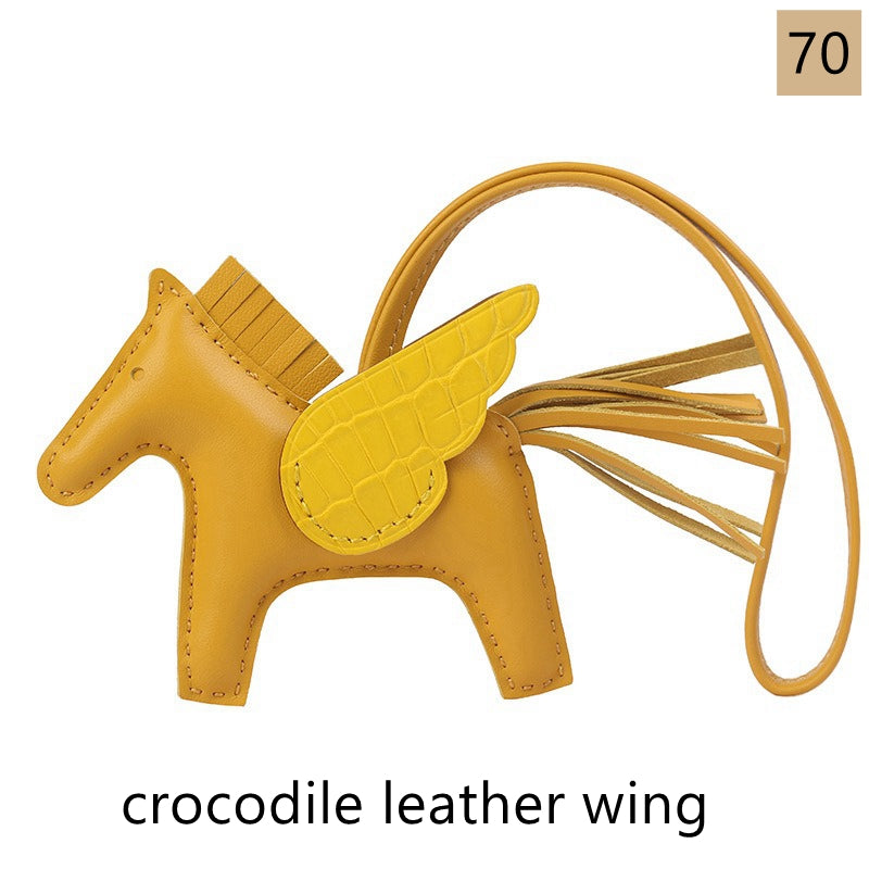 Lambskin Leather Bag Charm, Mini Flying Horse