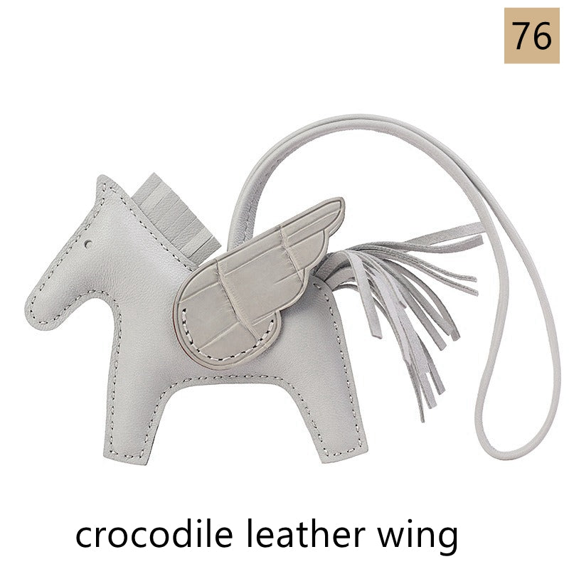 Lambskin Leather Bag Charm, Mini Flying Horse