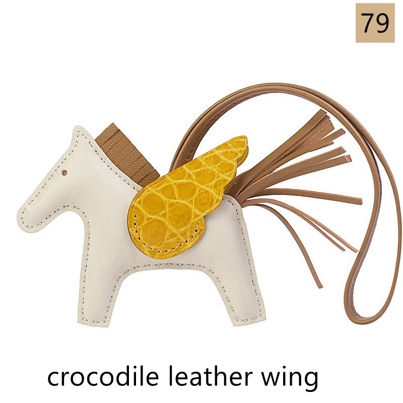 Lambskin Leather Bag Charm, Mini Flying Horse