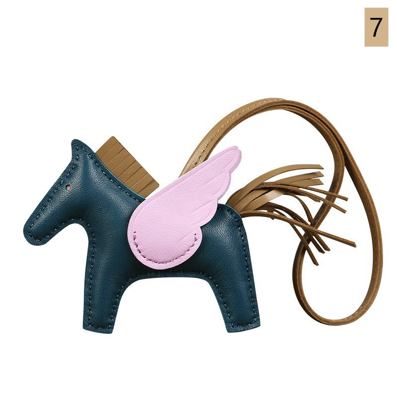 Lambskin Leather Bag Charm, Mini Flying Horse