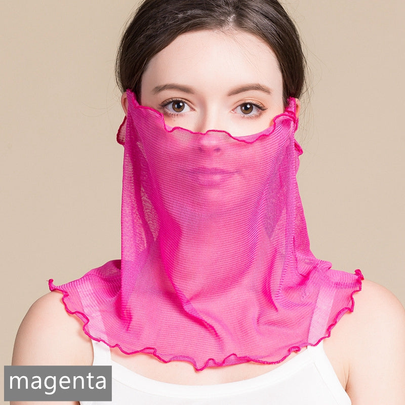 Silk Mask Scarf, Neck Gaiter, UV Protection