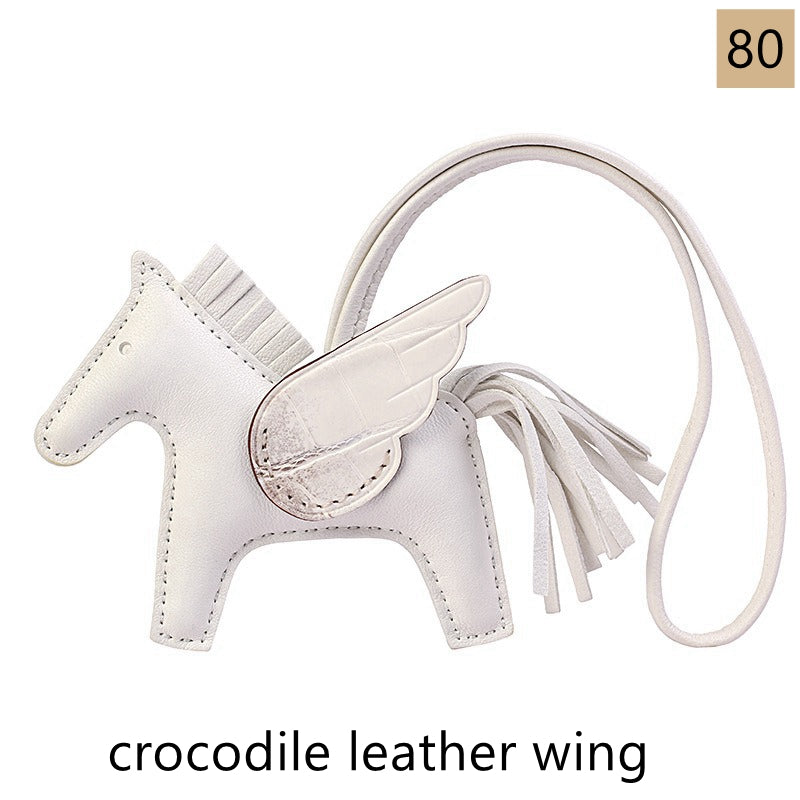 Lambskin Leather Bag Charm, Mini Flying Horse