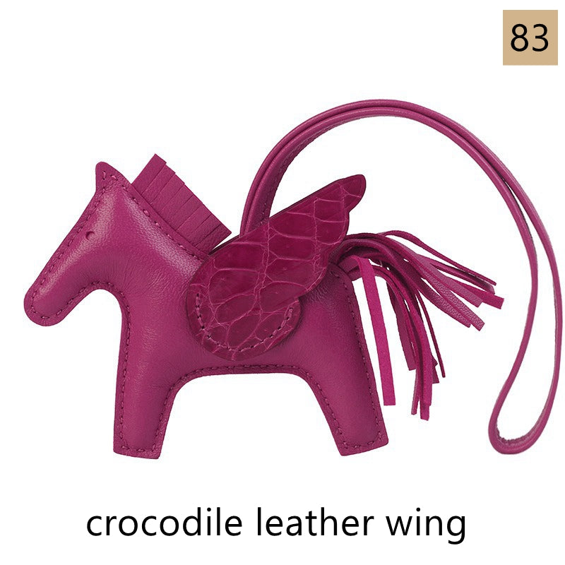 Lambskin Leather Bag Charm, Mini Flying Horse