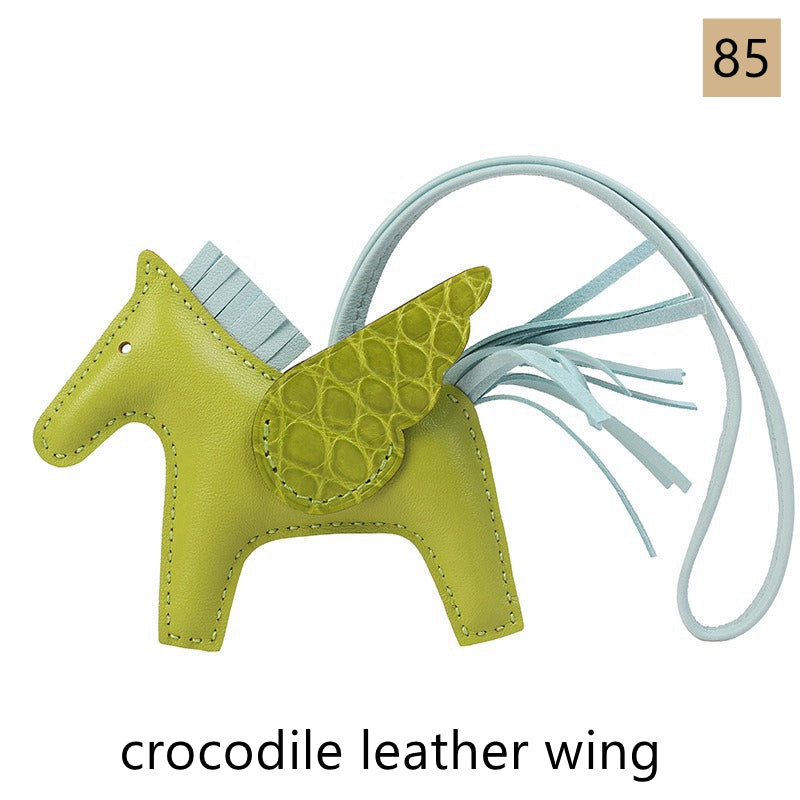 Lambskin Leather Bag Charm, Mini Flying Horse