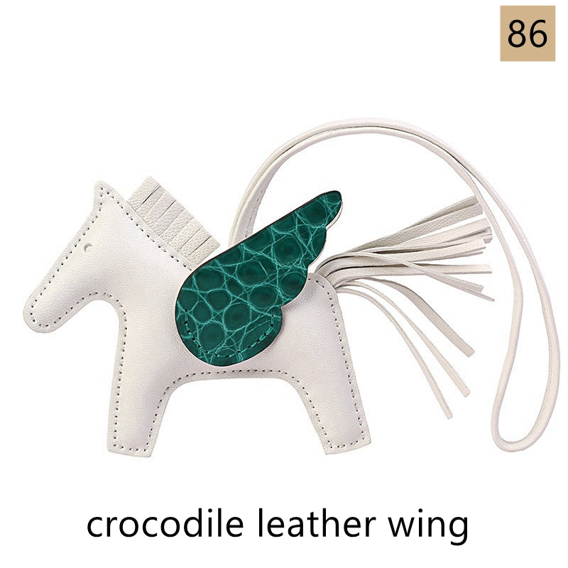 Lambskin Leather Bag Charm, Mini Flying Horse