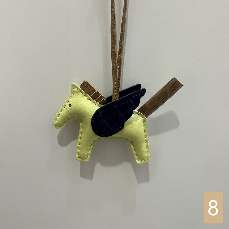 Lambskin Leather Bag Charm, Mini Flying Horse