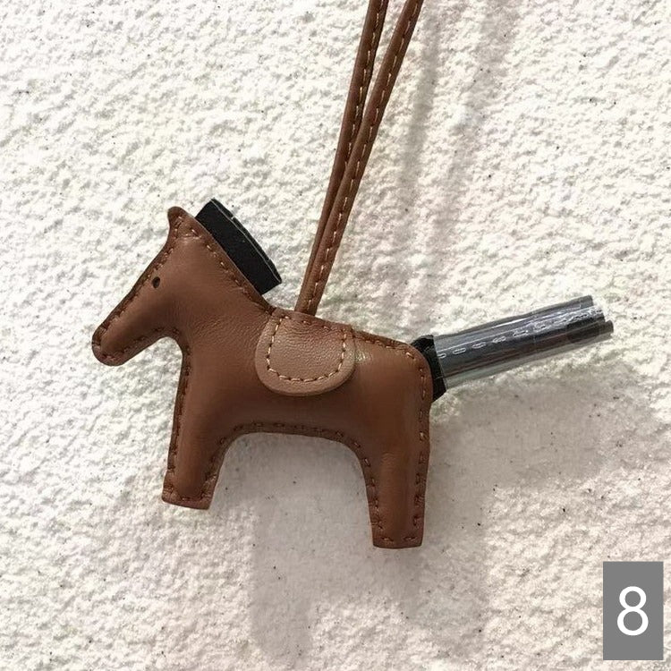 Lambskin Leather Bag Charm, Mini Horse