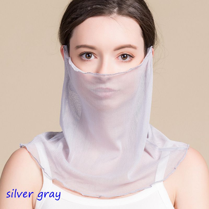 Silk Mask Scarf, Neck Gaiter, UV Protection