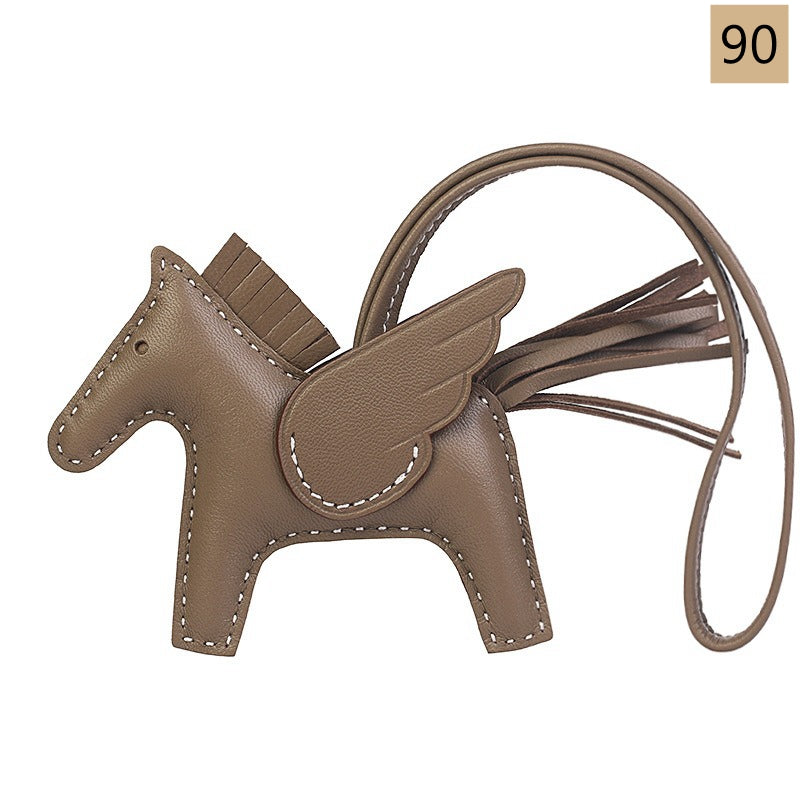 Lambskin Leather Bag Charm, Mini Flying Horse