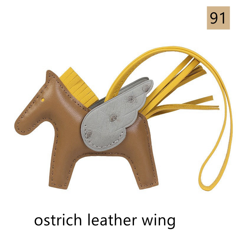 Lambskin Leather Bag Charm, Mini Flying Horse