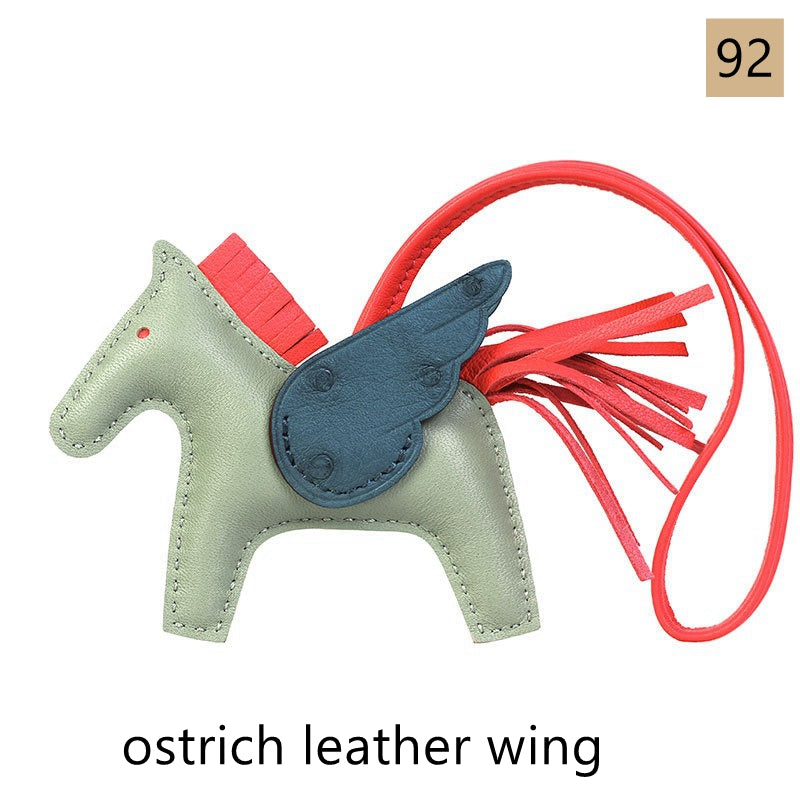 Lambskin Leather Bag Charm, Mini Flying Horse