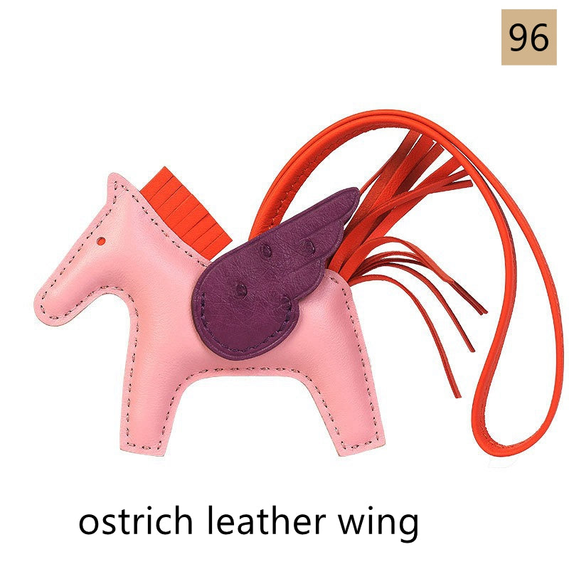 Lambskin Leather Bag Charm, Mini Flying Horse