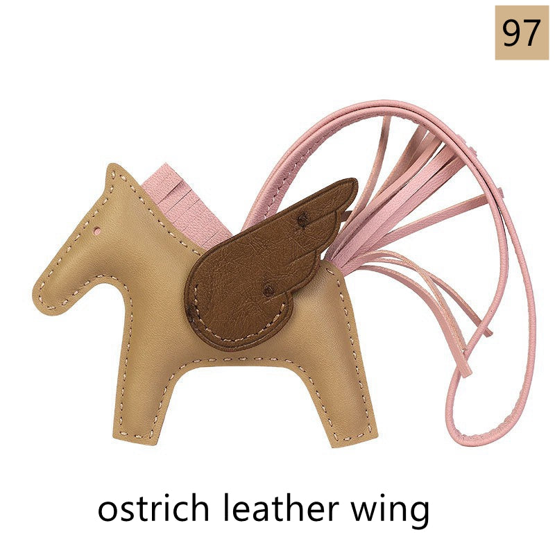 Lambskin Leather Bag Charm, Mini Flying Horse