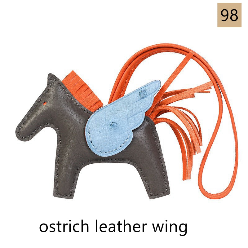 Lambskin Leather Bag Charm, Mini Flying Horse