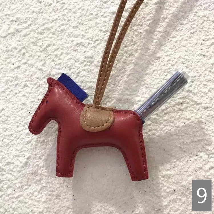 Lambskin Leather Bag Charm, Mini Horse