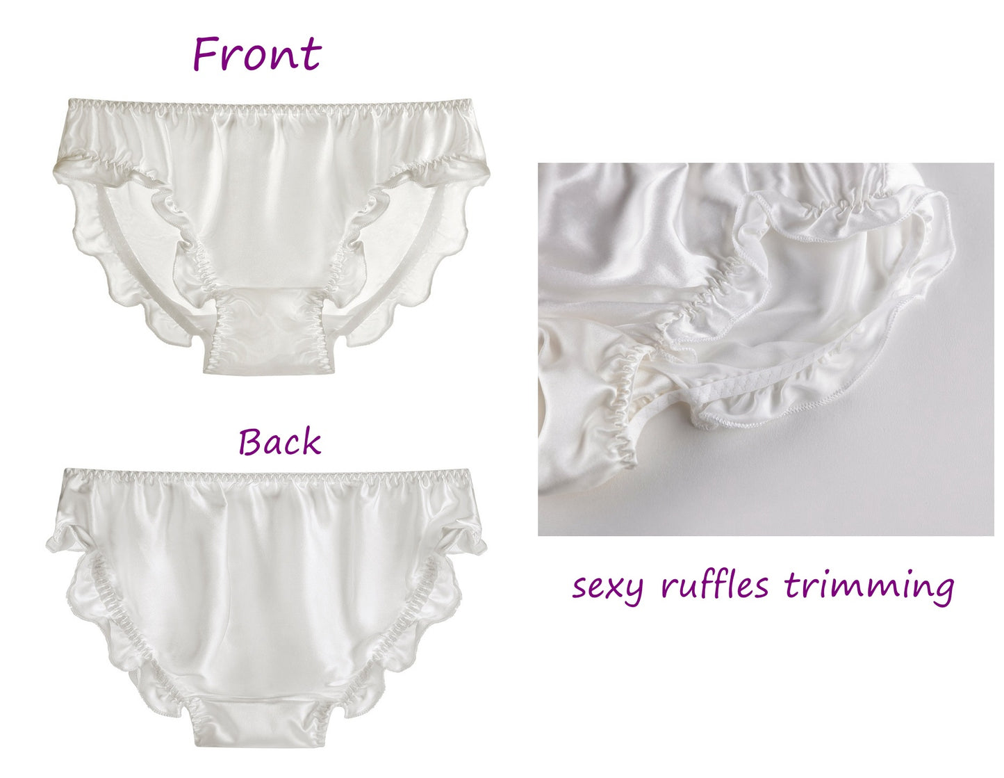 Women Bikini Silk Ruffled Pantie
