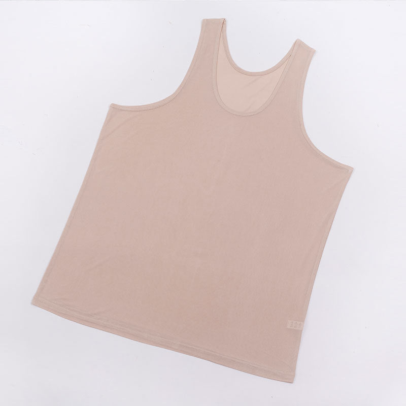 Men Mulberry Silk Tank Top, 100% silk - Awulook