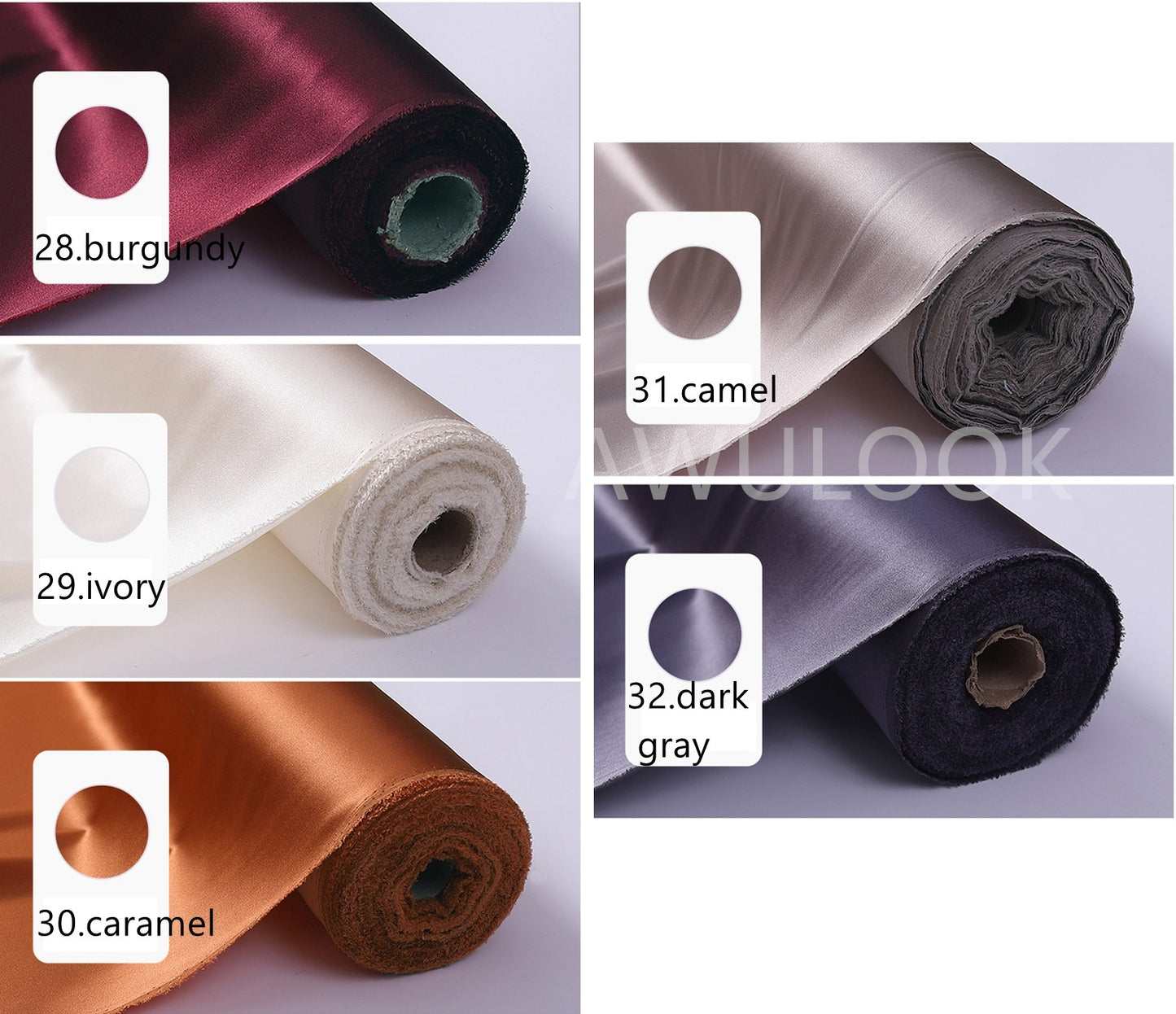 19Momme Stretch Silk Charmeuse, Width 140cm/55" - Awulook